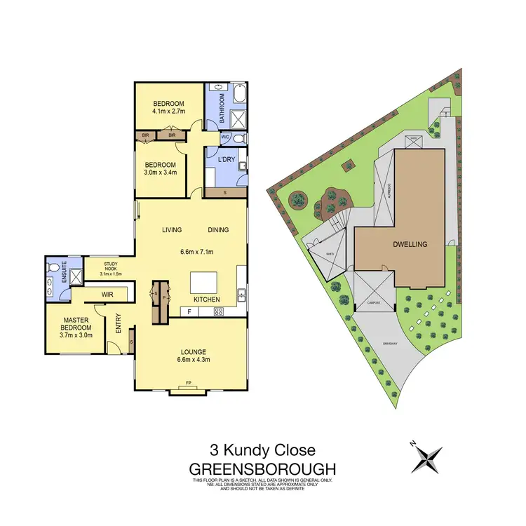 Floorplan of Homely house listing, 3 Kundy Close, Greensborough VIC 3088