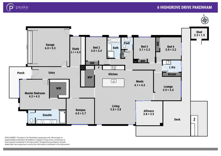 Floorplan of Homely house listing, 6 Highgrove Drive, Pakenham VIC 3810
