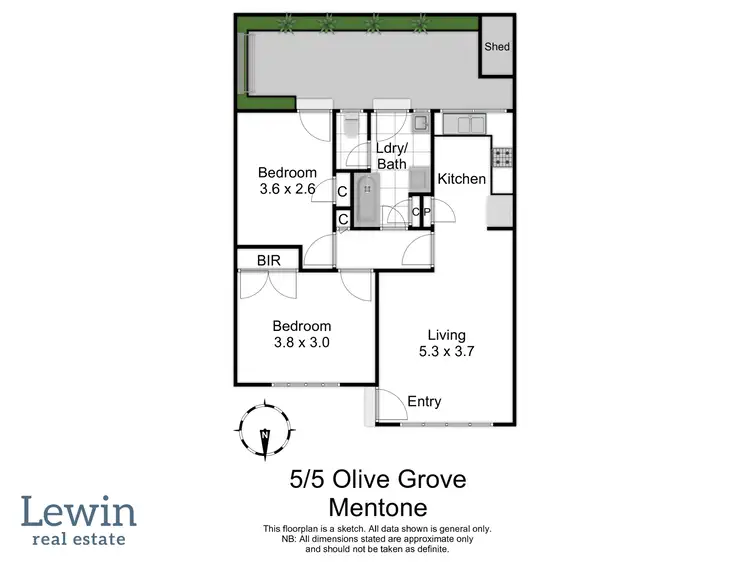 Floorplan of Homely unit listing, 5/5 Olive Grove, Mentone VIC 3194