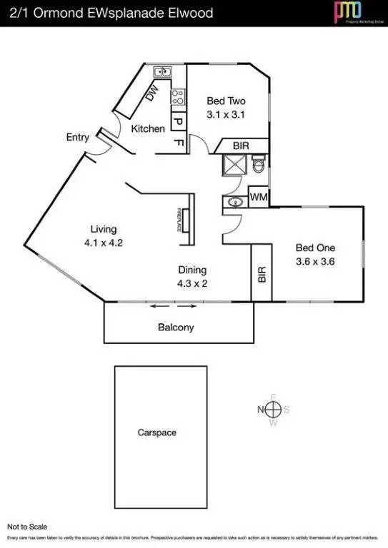 Floorplan of Homely apartment listing, 2/1 Ormond Esplanade, Elwood VIC 3184