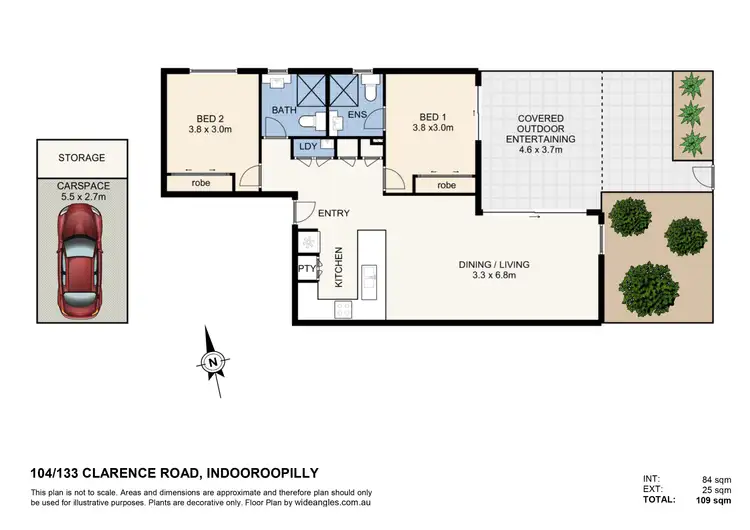 Floorplan of Homely unit listing, 104/133 Clarence Road, Indooroopilly QLD 4068