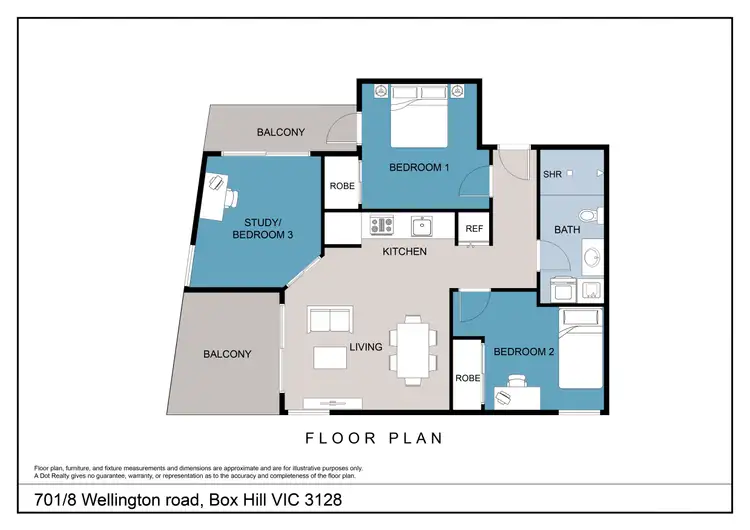Floorplan of Homely apartment listing, 701/8 Wellington Road, Box Hill VIC 3128