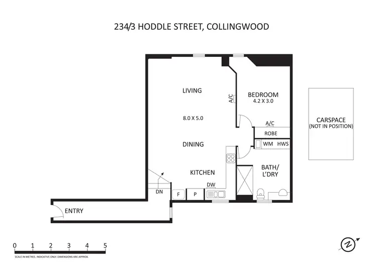Floorplan of Homely apartment listing, 234/3 Hoddle Street, Collingwood VIC 3066