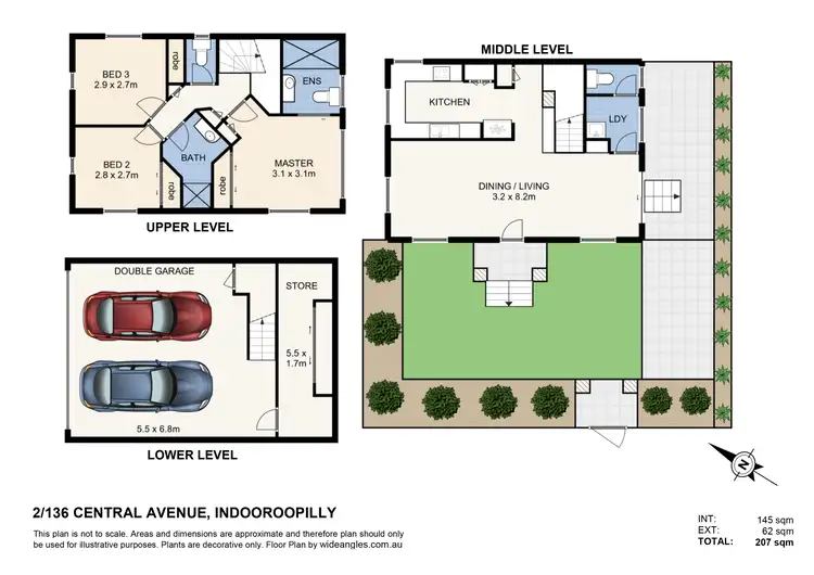 Floorplan of Homely townhouse listing, 2/136 Central Avenue, Indooroopilly QLD 4068