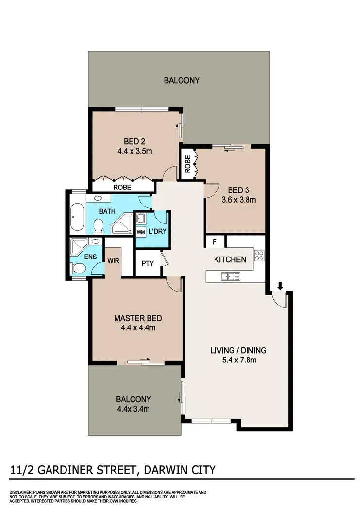 Floorplan of Homely unit listing, 11/2 Gardiner Street, Darwin City NT 800