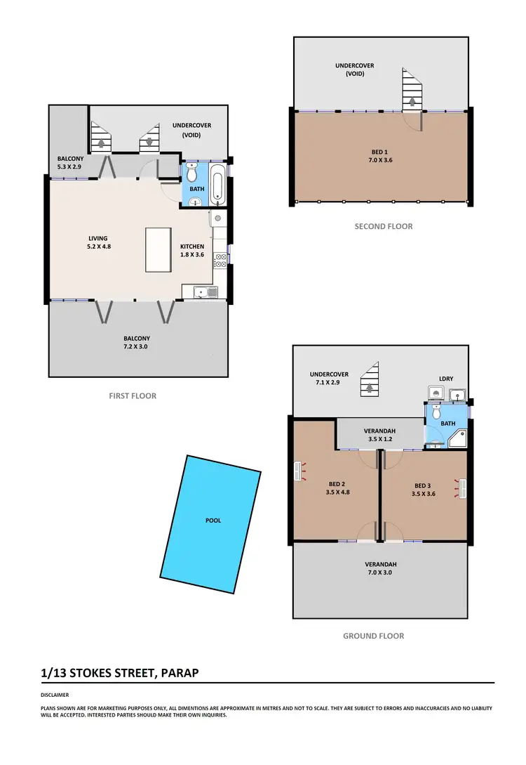 Floorplan of Homely townhouse listing, 1/13 Stokes Street, Parap NT 820