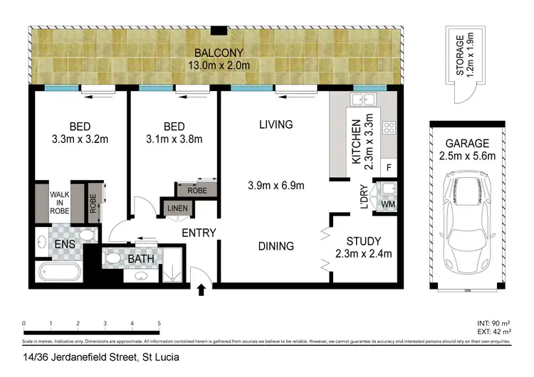 Floorplan of Homely unit listing, 14/36 Jerdanefield Road, St Lucia QLD 4067