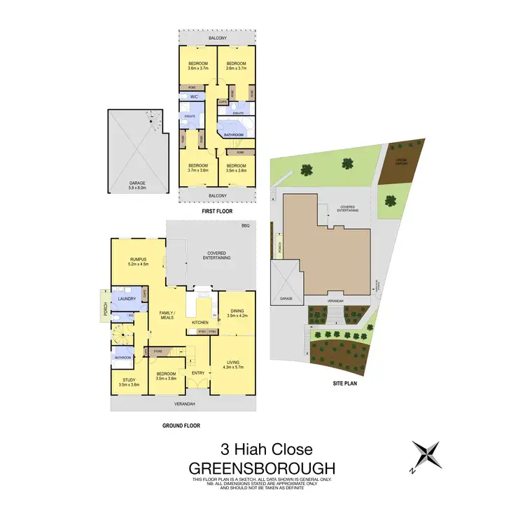 Floorplan of Homely house listing, 3 Hiah Close, Greensborough VIC 3088