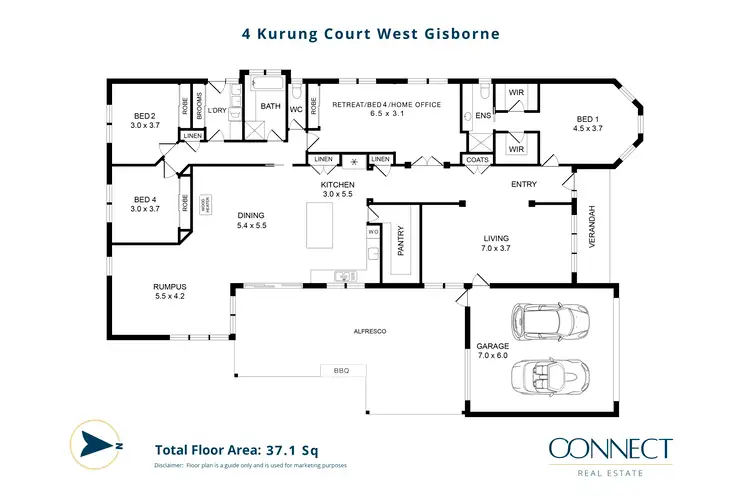 Floorplan of Homely house listing, 4 Kurung Court West, Gisborne VIC 3437