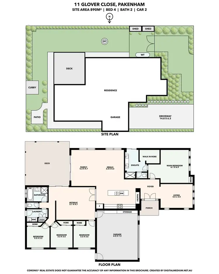 Floorplan of Homely house listing, 11 Glover Close, Pakenham VIC 3810