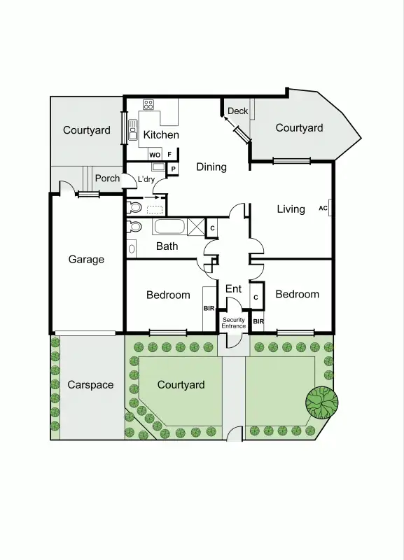 Floorplan of Homely unit listing, 1/78 Woornack Road, Carnegie VIC 3163