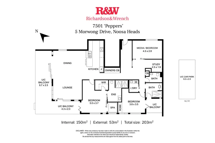 Floorplan of Homely apartment listing, 7501/5 Morwong Drive, Noosa Heads QLD 4567