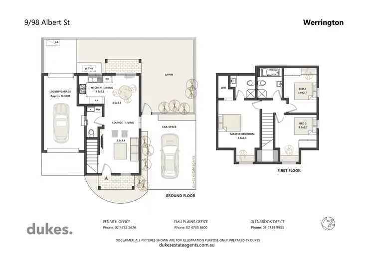 Floorplan of Homely townhouse listing, 9/98 Albert Street, Werrington NSW 2747