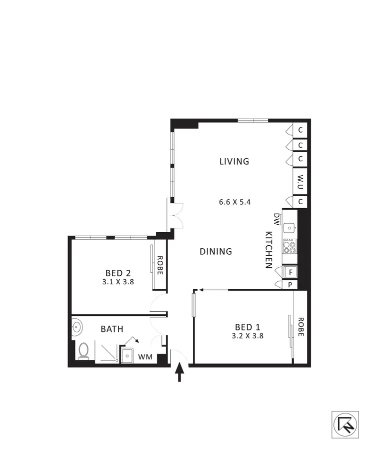 Floorplan of Homely apartment listing, 917/422 Collins Street, Melbourne VIC 3000