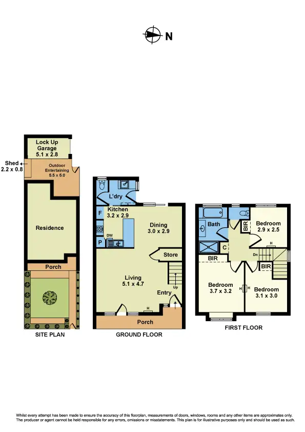 Floorplan of Homely townhouse listing, 3/85 Florence Street, Williamstown VIC 3016