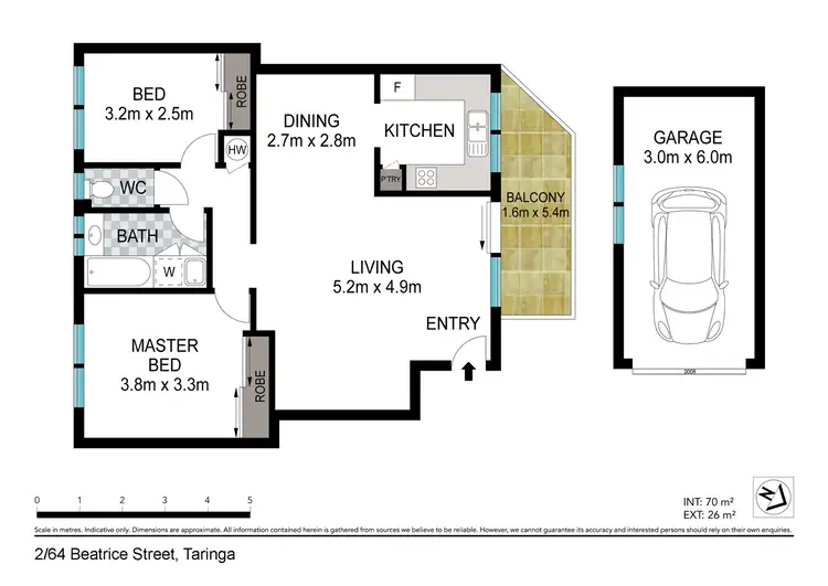 Floorplan of Homely unit listing, 2/64 Beatrice Street, Taringa QLD 4068