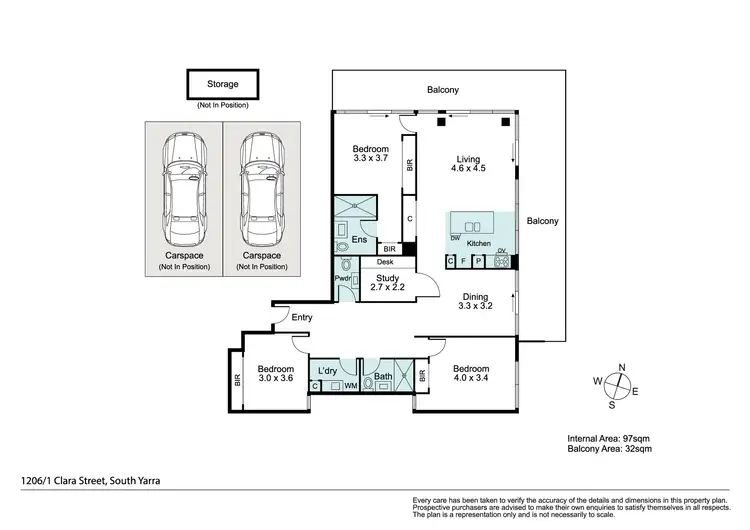 Floorplan of Homely apartment listing, 1206/1 Clara Street, South Yarra VIC 3141