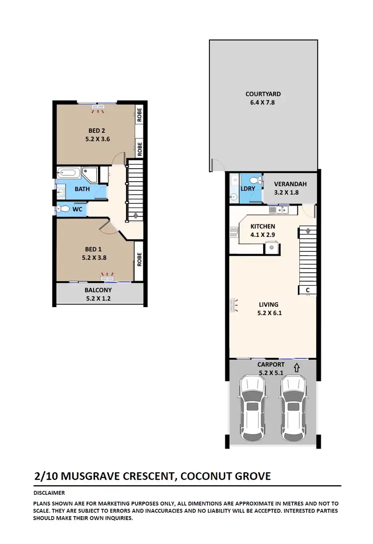 Floorplan of Homely townhouse listing, 2/10 Musgrave Crescent, Coconut Grove NT 810