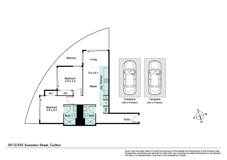 Floorplan of Homely apartment listing, 3013/555 Swanston Street, Carlton VIC 3053