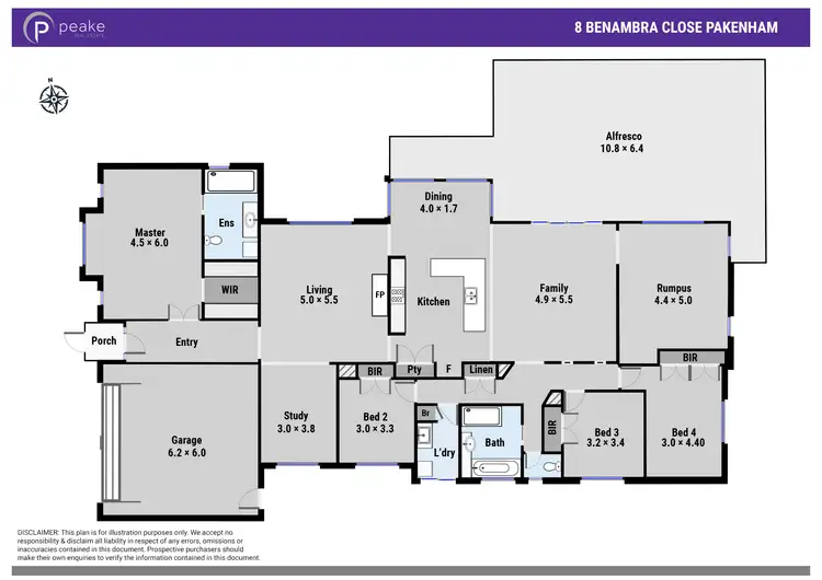 Floorplan of Homely house listing, 8 Benambra Close, Pakenham VIC 3810