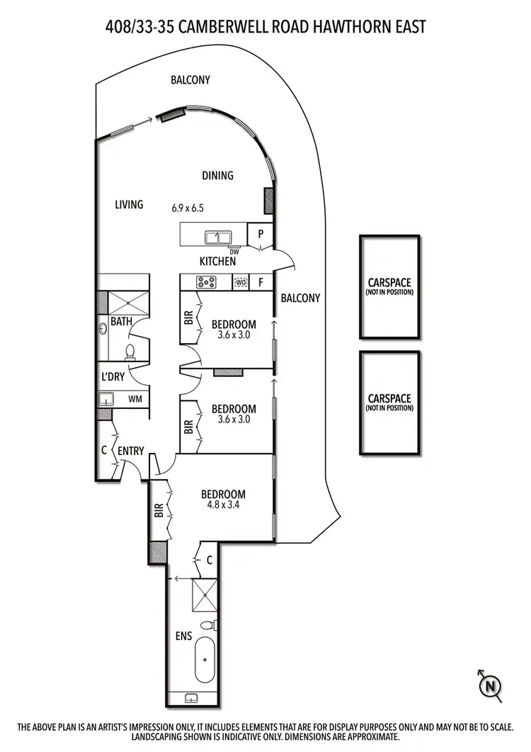 Floorplan of Homely apartment listing, 408/33 Camberwell Road, Hawthorn East VIC 3123