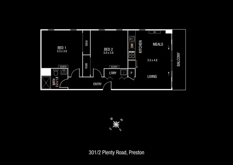 Floorplan of Homely apartment listing, 301/2 Plenty Road, Preston VIC 3072