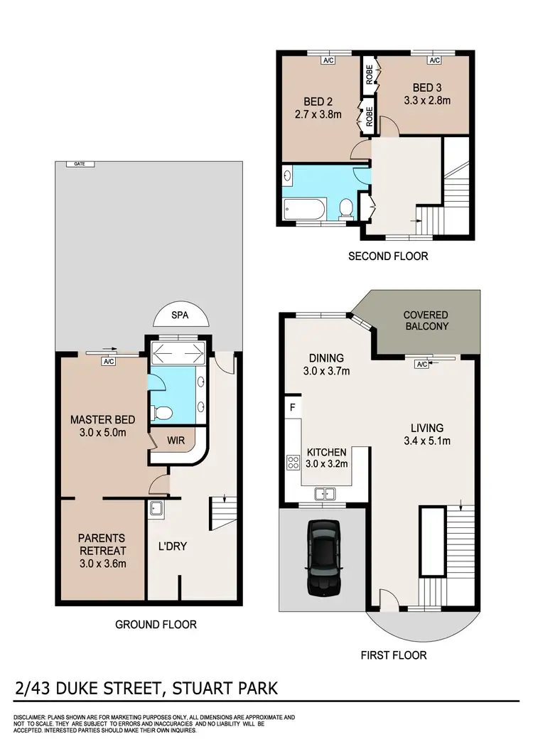 Floorplan of Homely townhouse listing, 2/43 Duke Street, Stuart Park NT 820