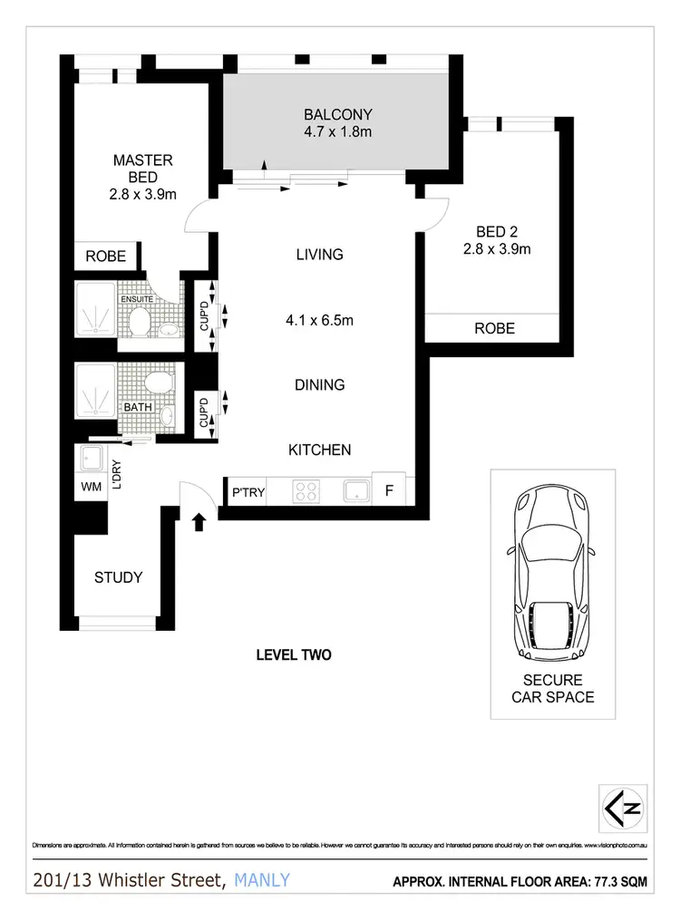 Floorplan of Homely apartment listing, 201/13 Whistler Street, Manly NSW 2095