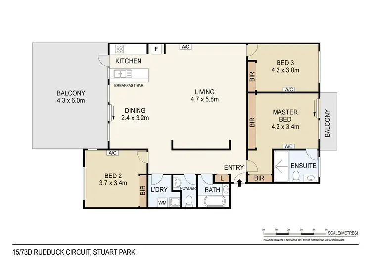 Floorplan of Homely apartment listing, 15/73D Ruddick Circuit, Stuart Park NT 820
