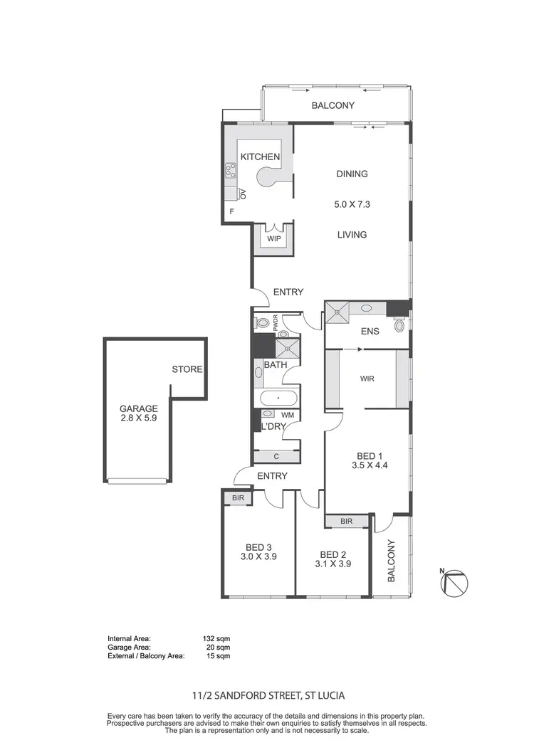 Floorplan of Homely unit listing, 11/2 Sandford Street, St Lucia QLD 4067