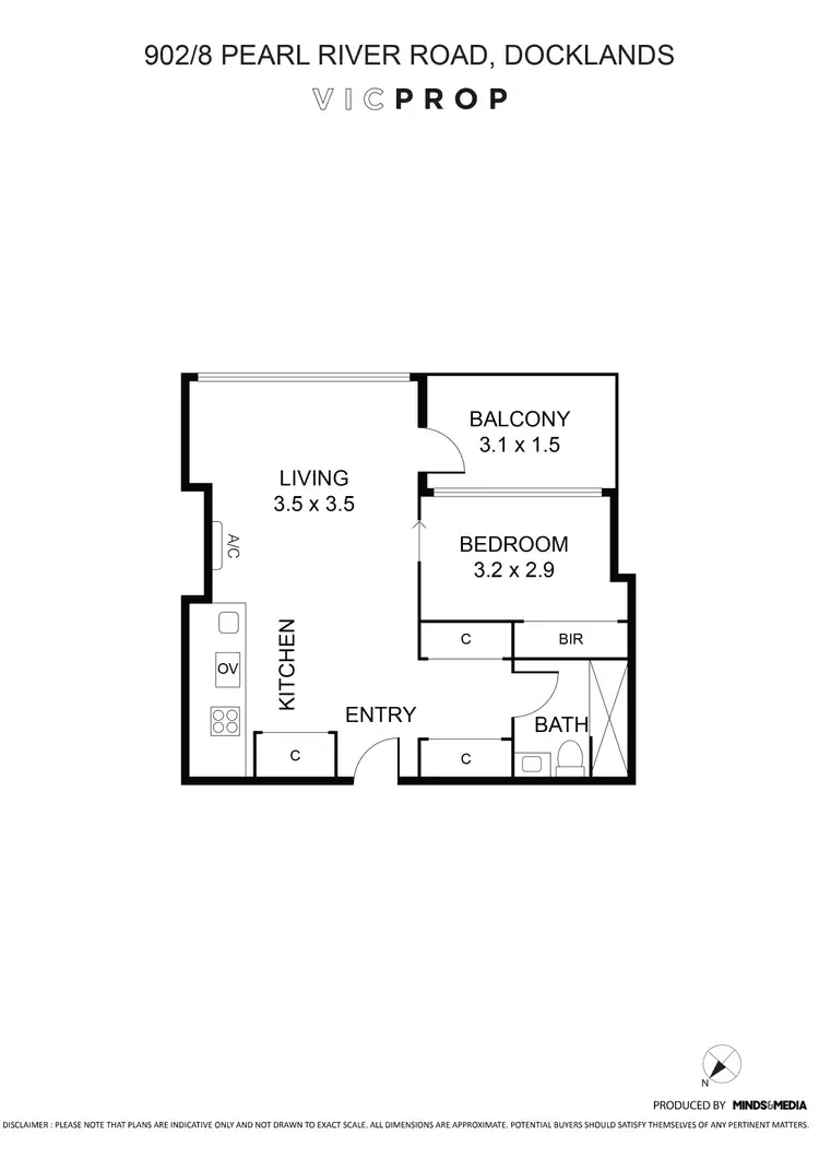 Floorplan of Homely apartment listing, 902/8 Pearl River Road, Docklands VIC 3008