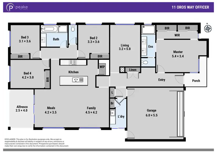 Floorplan of Homely house listing, 11 Oros Way, Officer VIC 3809