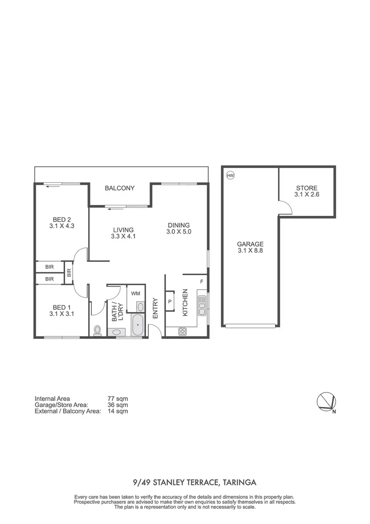 Floorplan of Homely unit listing, 9/49 Stanley Terrace, Taringa QLD 4068