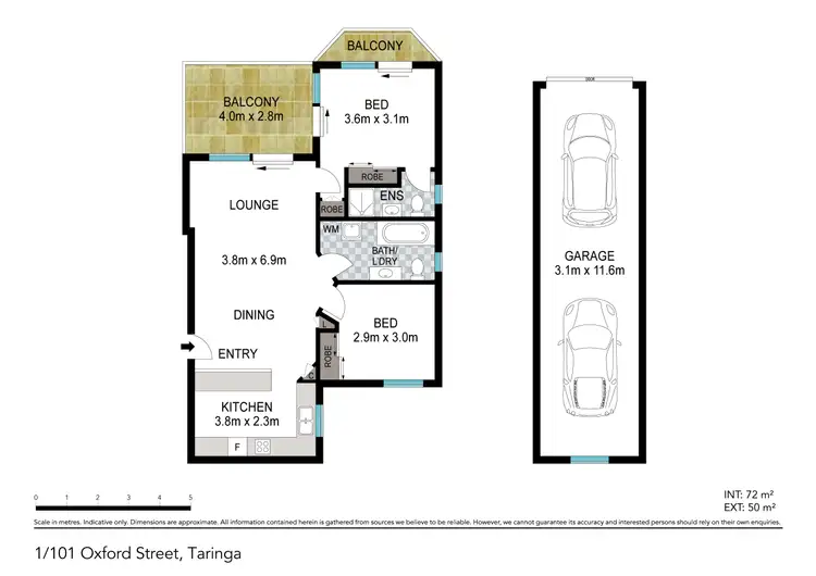 Floorplan of Homely unit listing, 1/101 Oxford Terrace, Taringa QLD 4068