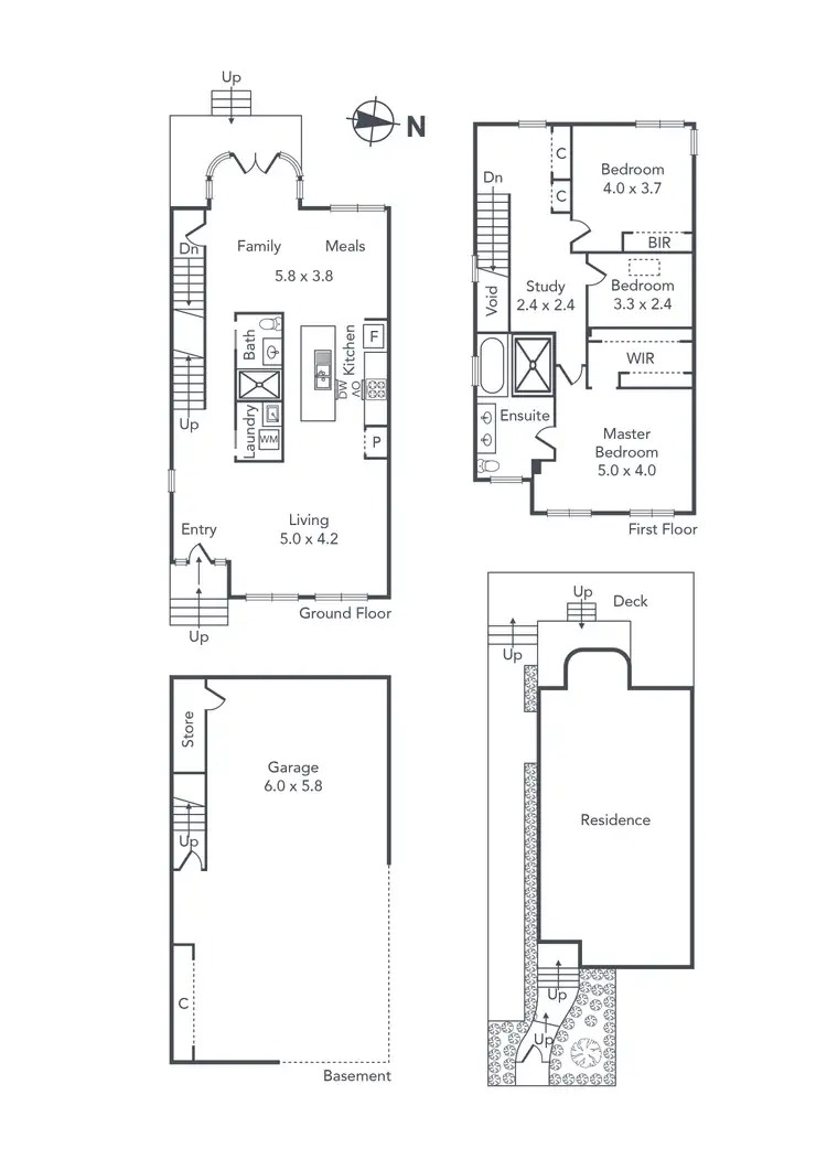 Floorplan of Homely townhouse listing, 1/31 New Street, Brighton VIC 3186