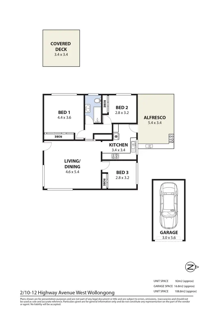 Floorplan of Homely villa listing, 2/10 Highway Avenue, West Wollongong NSW 2500