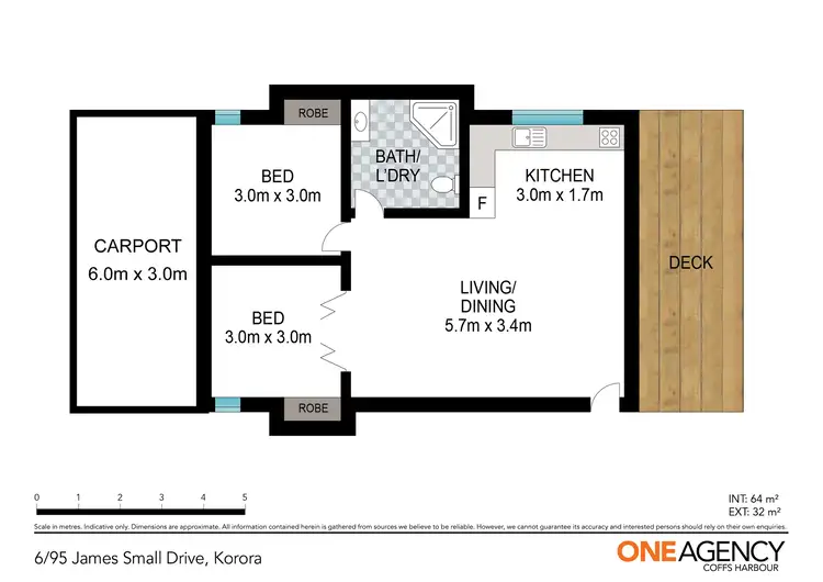 Floorplan of Homely villa listing, 6/95 James Small Drive, Korora NSW 2450