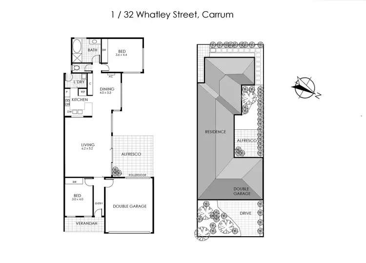 Floorplan of Homely unit listing, 1/32 Whatley Street, Carrum VIC 3197