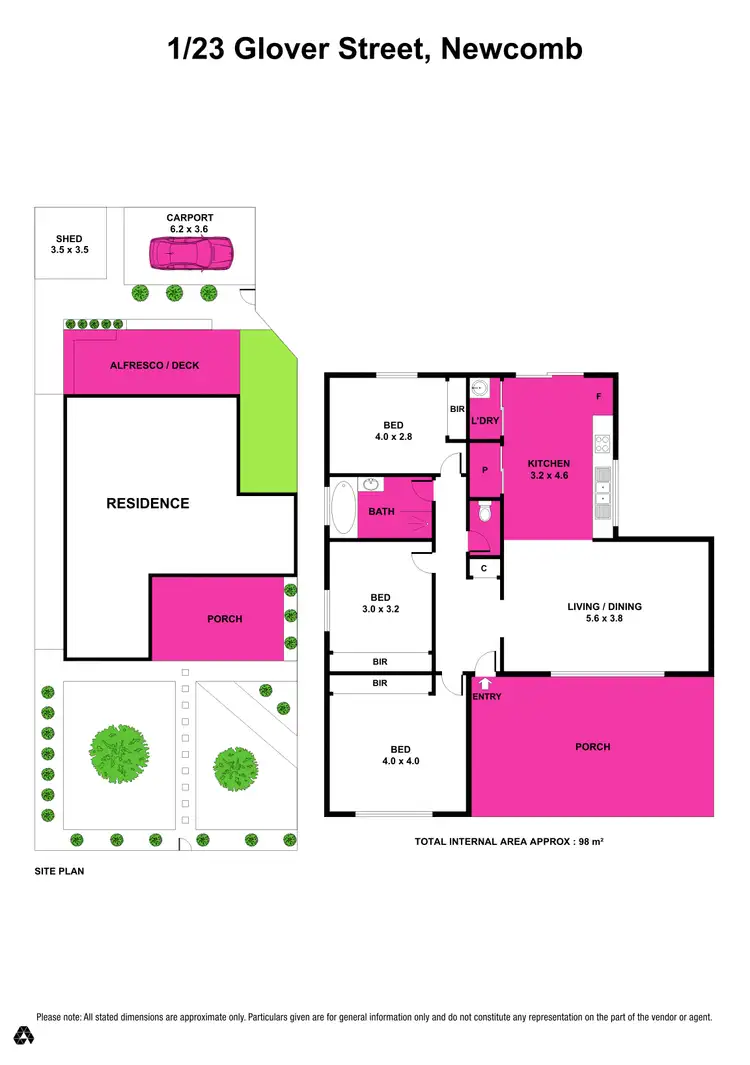 Floorplan of Homely unit listing, 1/23 Glover Street, Newcomb VIC 3219