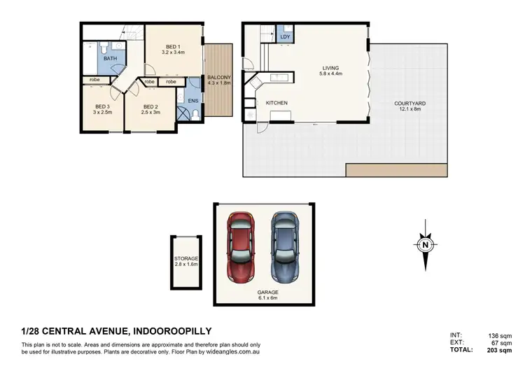 Floorplan of Homely townhouse listing, 1/28 Central Avenue, Indooroopilly QLD 4068