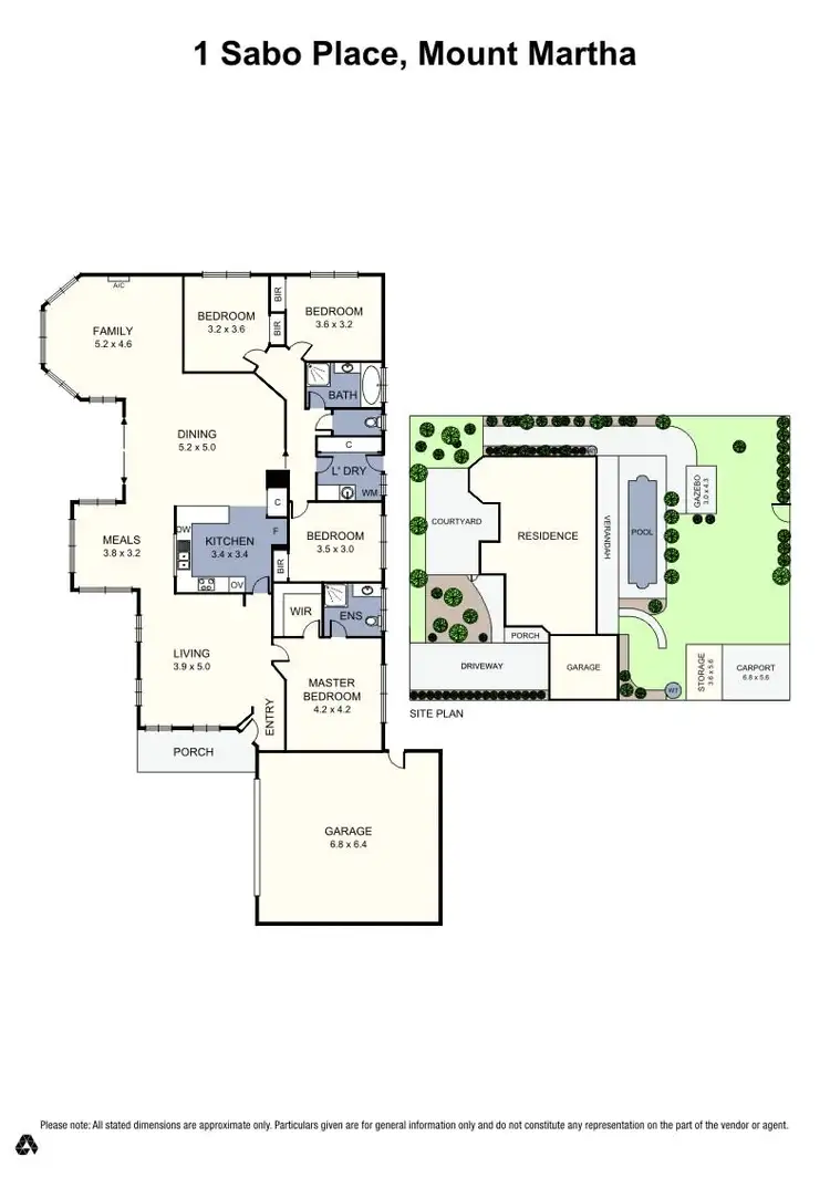 Floorplan of Homely house listing, 1 Sabo Place, Mount Martha VIC 3934