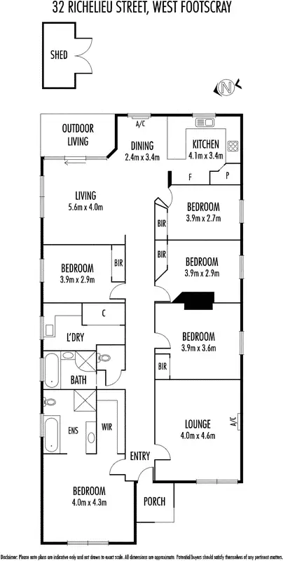 Floorplan of Homely house listing, 32 Richelieu Street, West Footscray VIC 3012