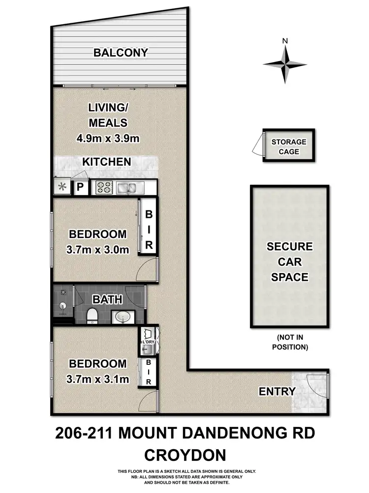 Floorplan of Homely apartment listing, 206/211 Mount Dandenong Road, Croydon VIC 3136