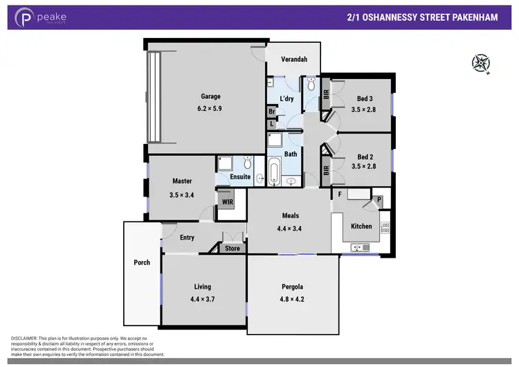 Floorplan of Homely unit listing, 2/1 Oshannessy Street, Pakenham VIC 3810