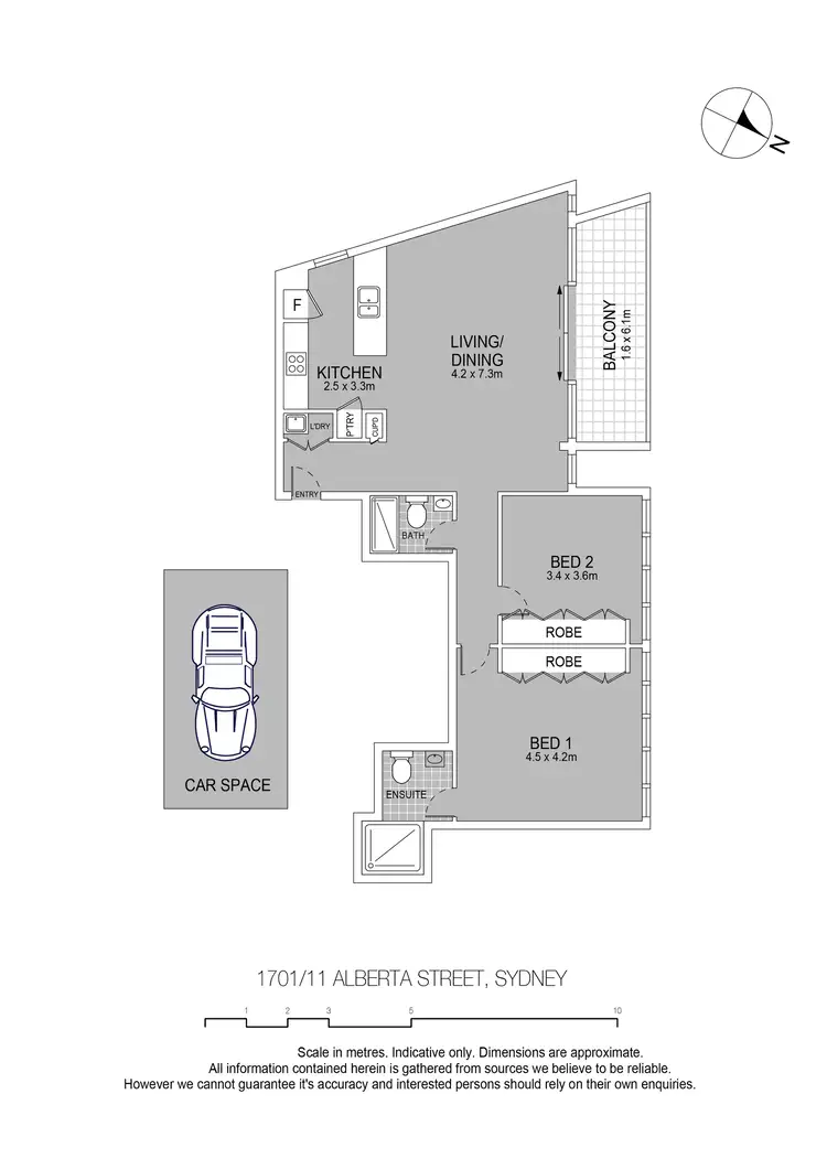 Floorplan of Homely apartment listing, 1701/11 Alberta Street, Sydney NSW 2000