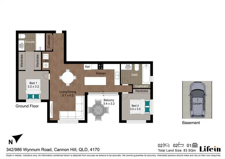 Floorplan of Homely apartment listing, 342/986 Wynnum Road, Cannon Hill QLD 4170