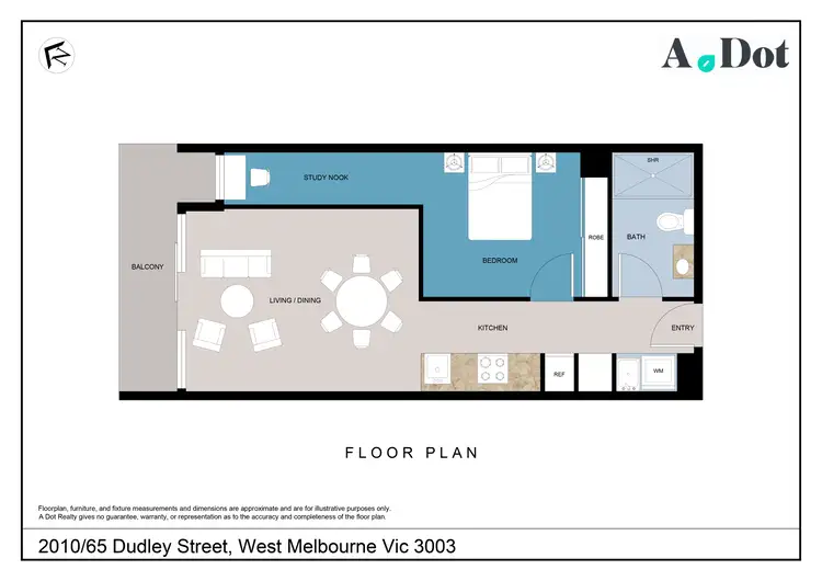 Floorplan of Homely apartment listing, 2010/65 Dudley Street, West Melbourne VIC 3003