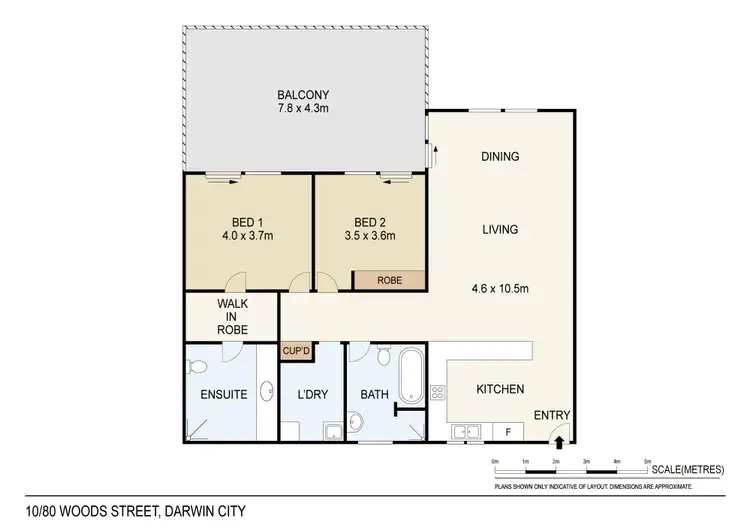 Floorplan of Homely apartment listing, 10/80 Woods Street, Darwin City NT 800