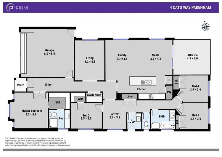 Floorplan of Homely house listing, 4 Cato Way, Pakenham VIC 3810
