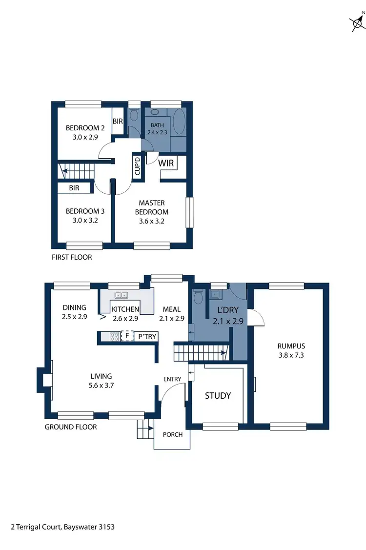 Floorplan of Homely house listing, 2 Terrigal Court, Bayswater VIC 3153